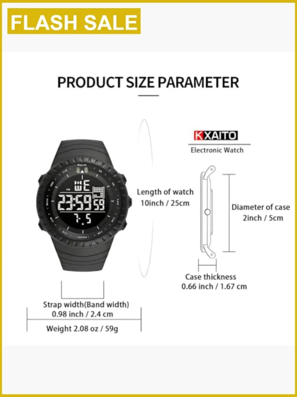 Military Digital Watch Multi-Function LED Alarm Stopwatch Water Resistant Gift